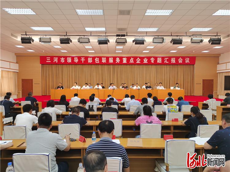 8月12日，三河市召开领导干部包联服务重点企业专题汇报会议，图为会议现场。通讯员周禹佳摄