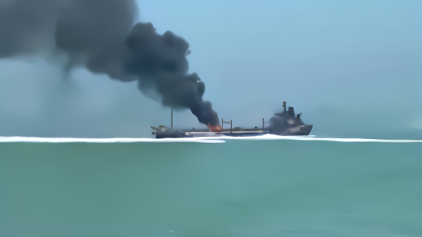 长江口以外水域两船碰撞 现场搜救画面曝光