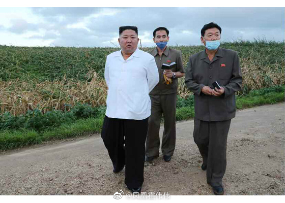 金正恩到黄海南道考察台风灾情