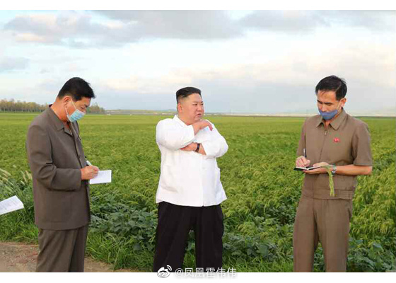 金正恩到黄海南道考察台风灾情