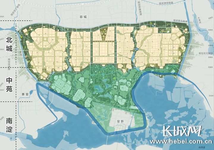 起步区是雄安新区的主城区,东西轴线是其核心空间骨架,主要建设内容