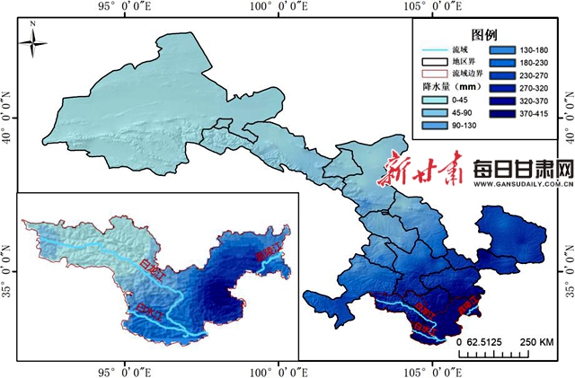 白龙江、白水江和嘉陵江流域8月以来降雨量分布图
