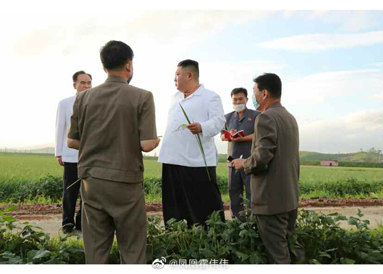 金正恩到黄海南道考察台风灾情
