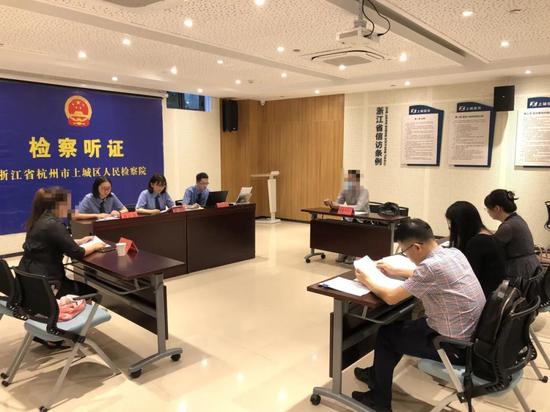听证会现场.上城检察院 供图