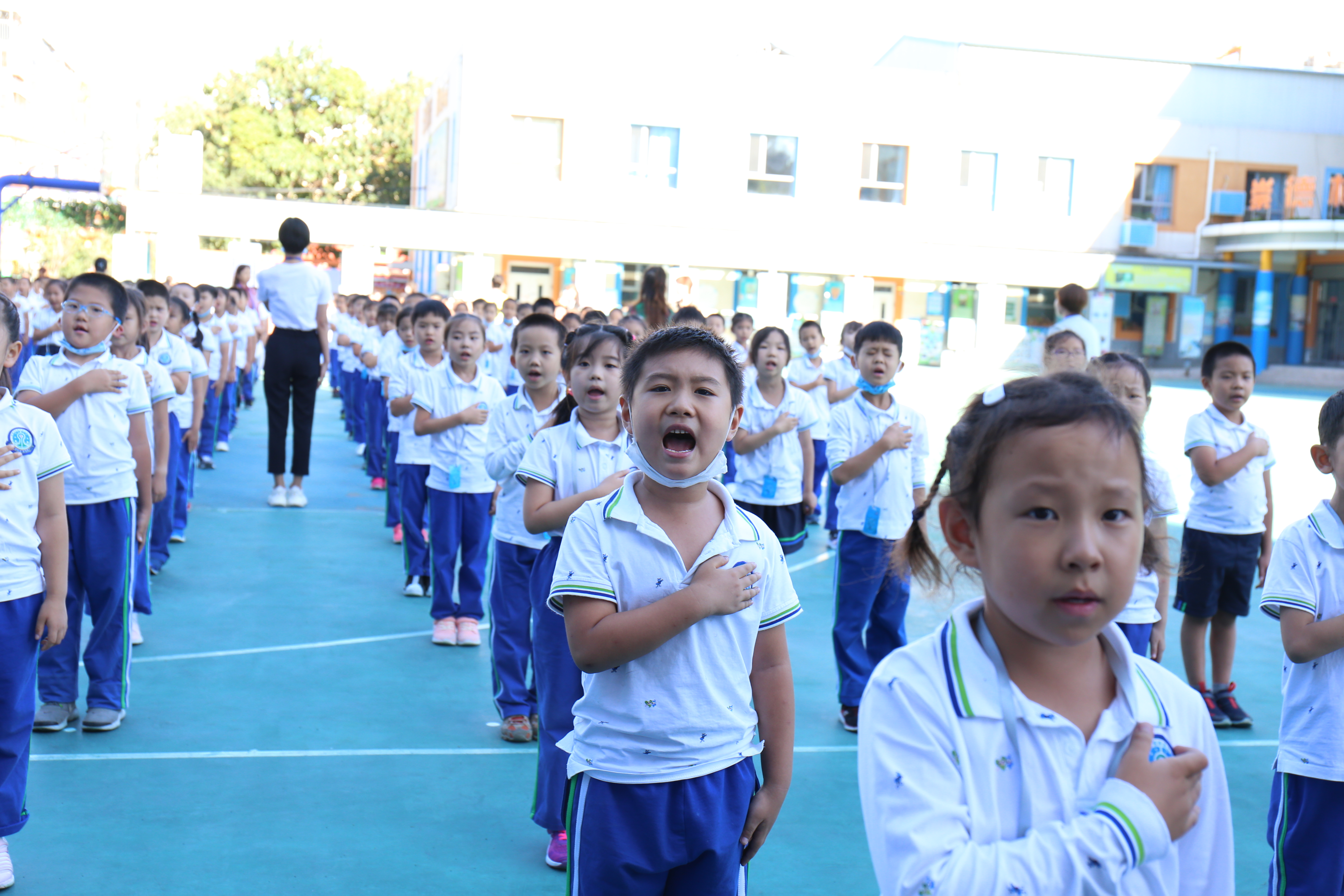 9月17日，玉泉小学学生在校本部参加引桥课程。学校供图。