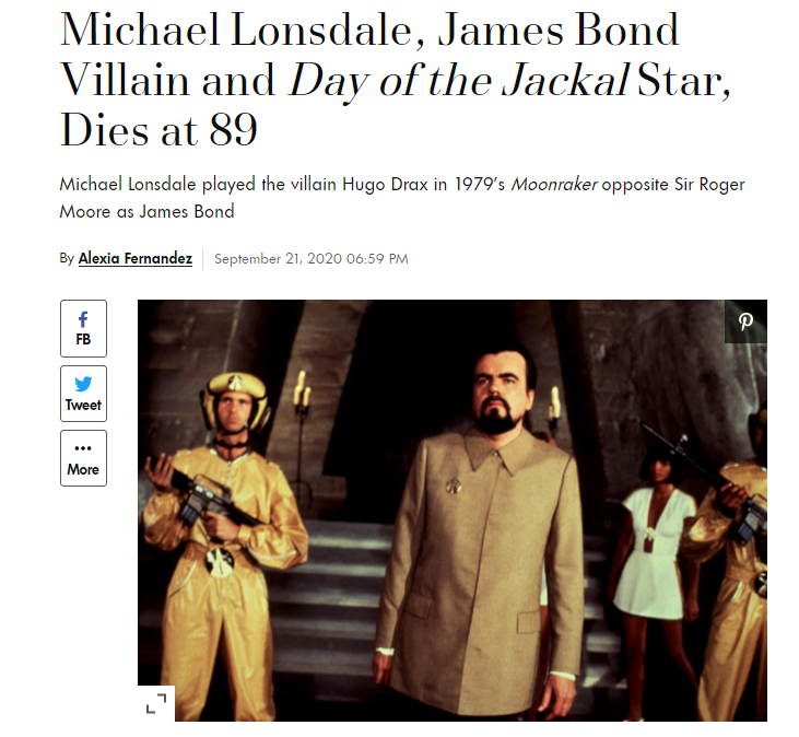 法国演员迈克尔·朗斯代尔于家中去世，享年89岁
