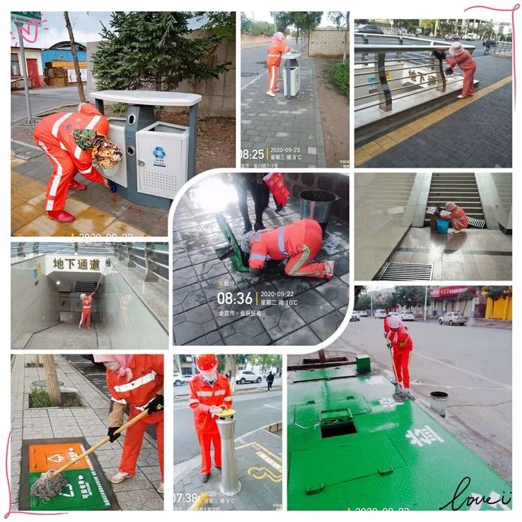 雨中守护者城市清道夫 金昌“橙色精灵”清淤忙