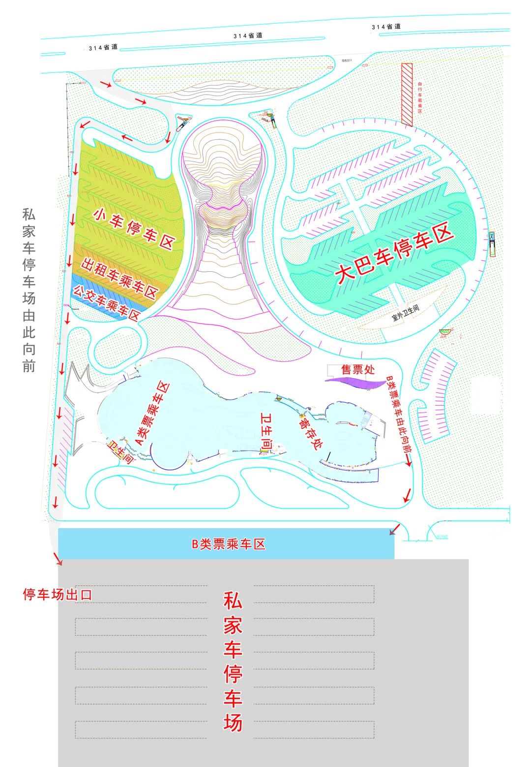 数字展示中心停车场示意图