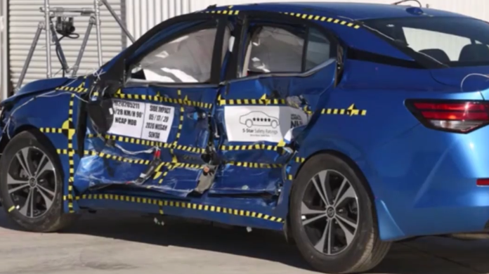 2020款日产轩逸侧面碰撞测试