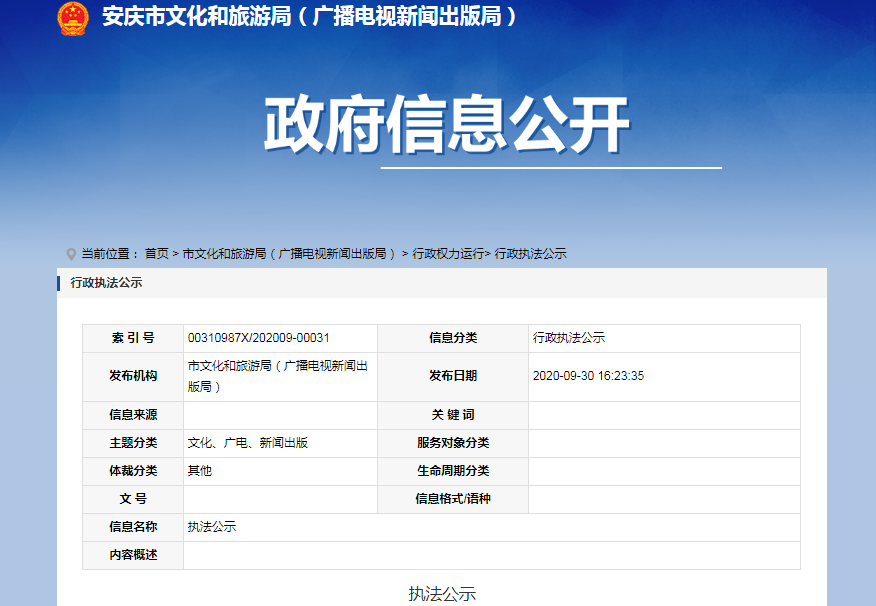 发行未署出版单位名称的出版物 安庆迎江区晓迪书店被罚