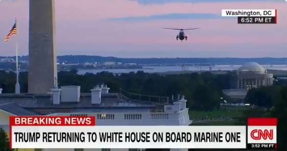 特朗普专机抵达白宫/视频截图