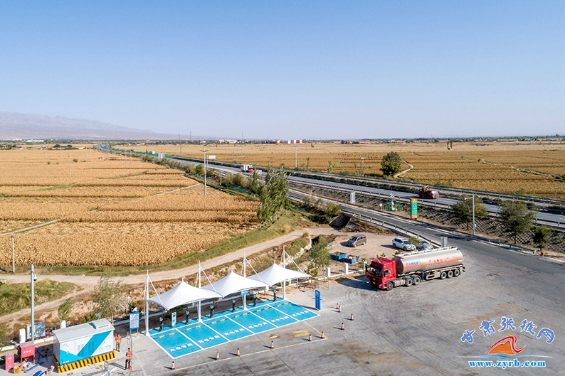 张掖首座高速服务区新能源汽车充电站主体完工