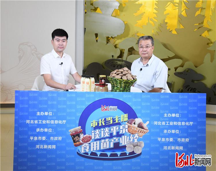 平泉市人民政府市长曹佐金（右）正在接受访谈。