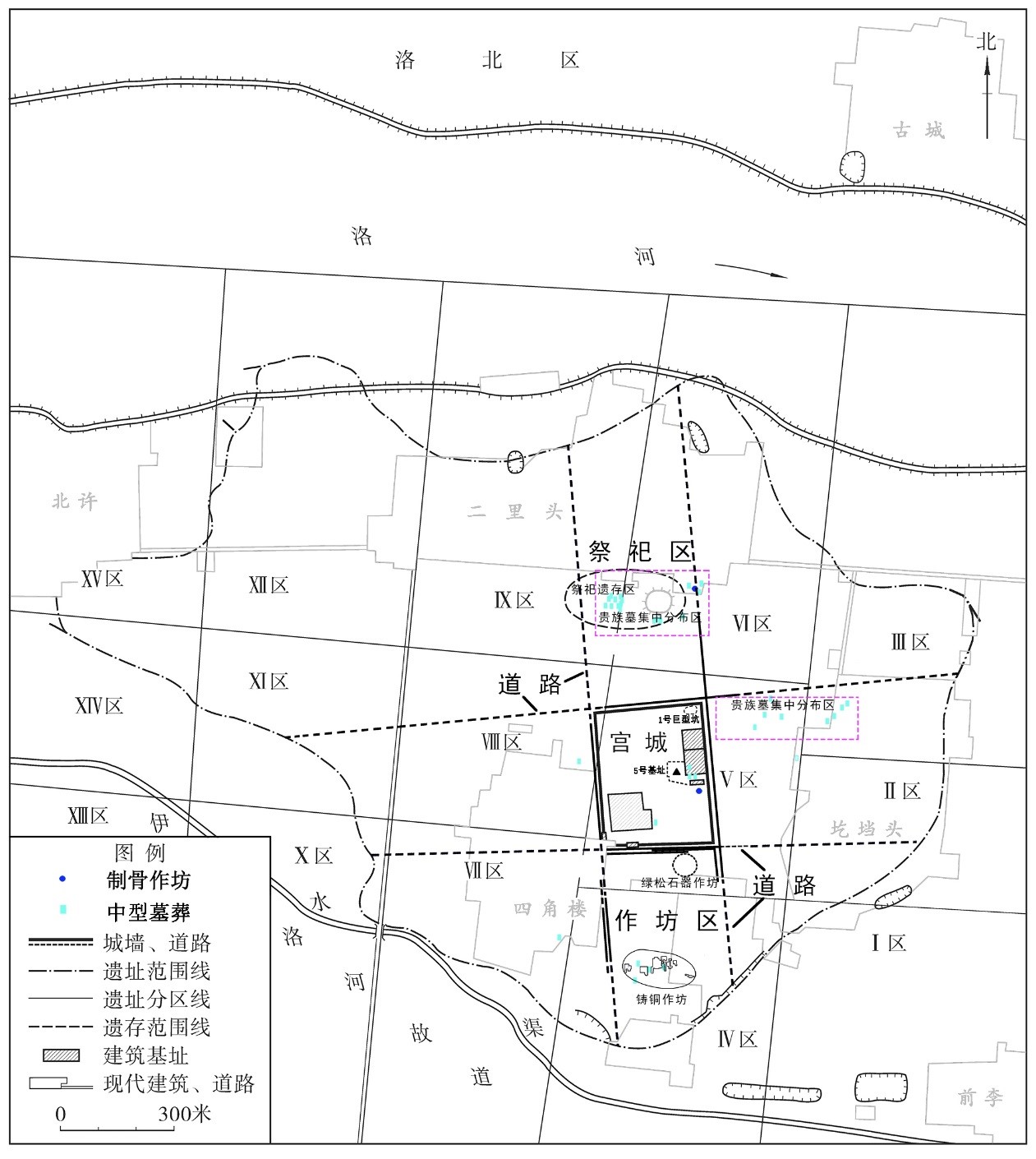 二里头遗址平面图   （二里头考古队供图）