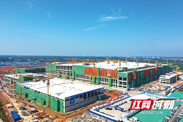 7月22日，长沙惠科项目主体厂房正式封顶，比原定计划提前20余天。记者张迪