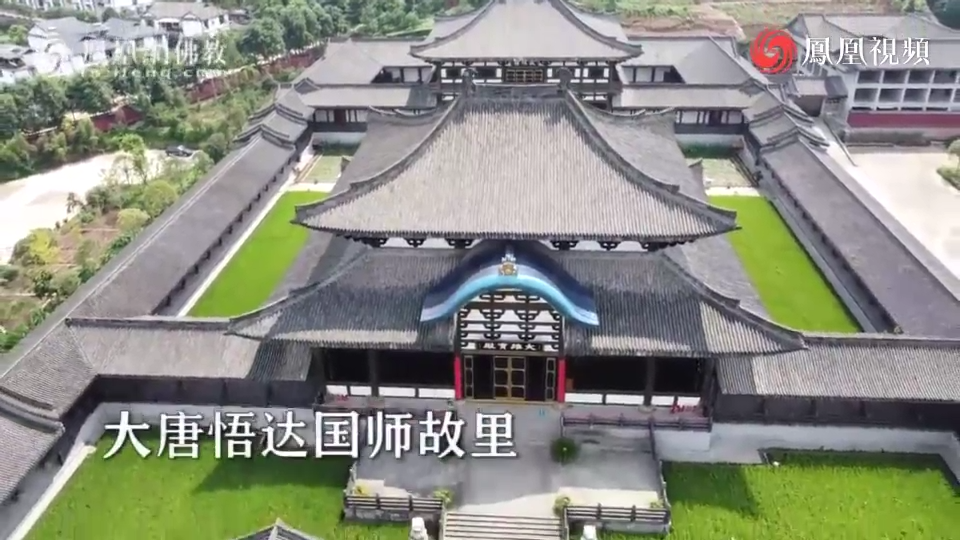 航拍中国佛寺峨眉山洪雅光明寺