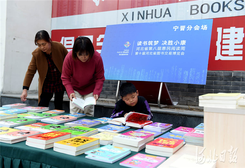 2020年10月25日，读者在河北省宁晋县惠民书市选看图书。河北日报记者 赵永辉摄影报道