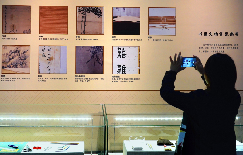 宁波博物院文物保护修复技艺展示亮相。