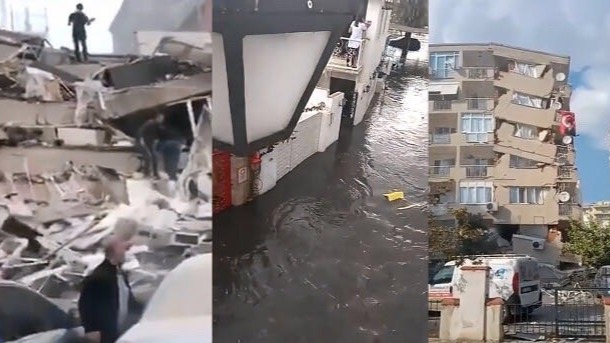 希腊群岛发生6.9级地震：海水涌入城市 土耳其整栋楼房倒塌
