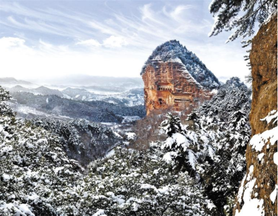 麦积雪景 甘肃省文旅厅供图