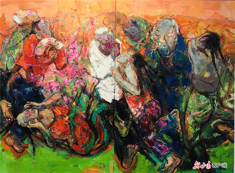 金奖作品(油画)——韩君的《马兰花开》