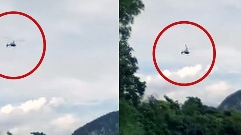 坠机瞬间！实拍马来西亚两架直升机空中相撞坠毁
