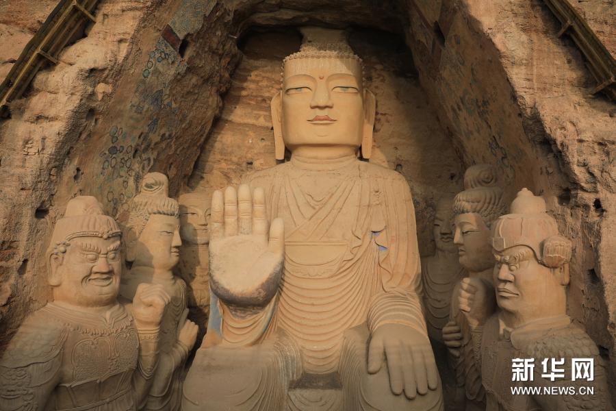 11月19日拍摄的天梯山石窟13号窟 新华社记者 杜哲宇 摄