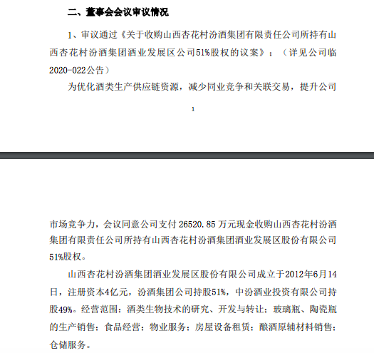 加速 汾酒调整团队并拟收购、划转集团多家子公司股权