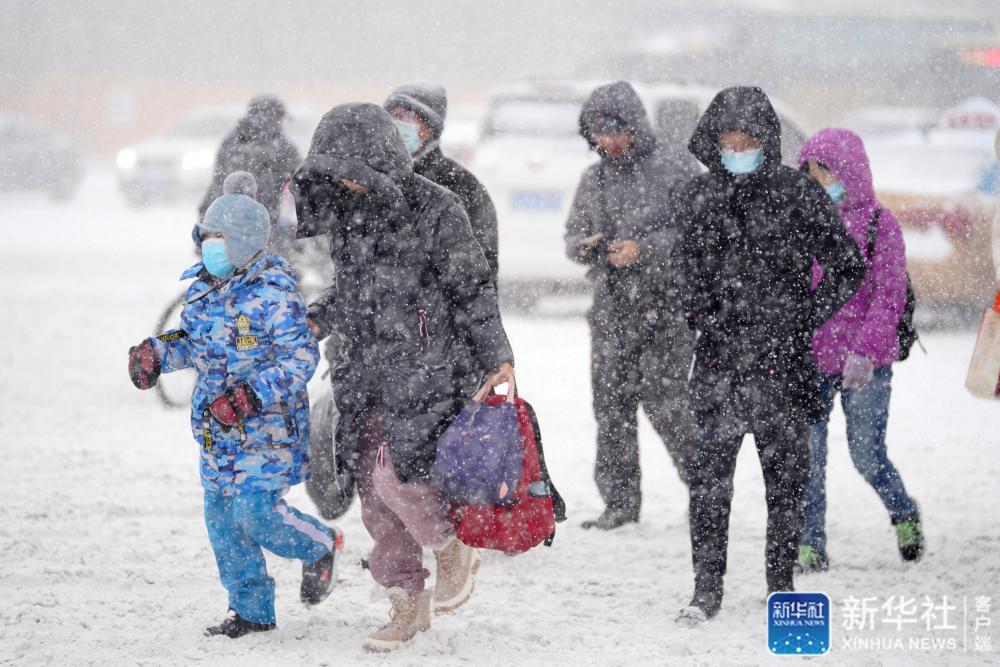 严寒中的北国雪景图