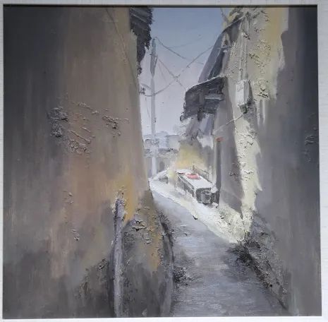 油画《西川老家——重走上学路之二》 陈俊（庆元）