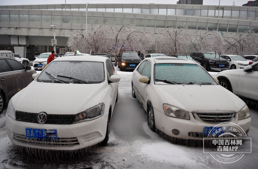 冻雨过后，又下起了雪，19日出行困难多多。