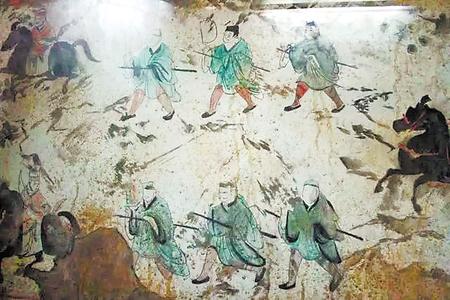 汉墓砖画上的汉军士兵图