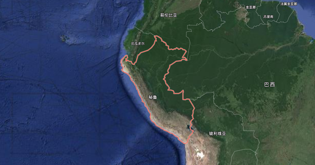 秘鲁地貌的卫星图像 / google