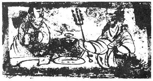 汉人胡食画像砖