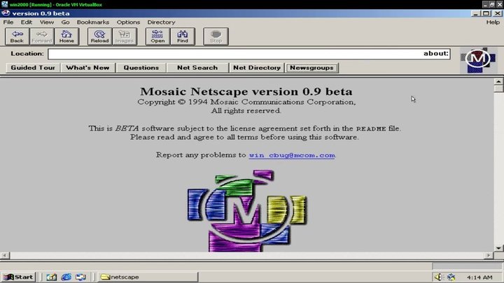 ▲ Mosaic Netscape . 图片来自：Aldo Computers