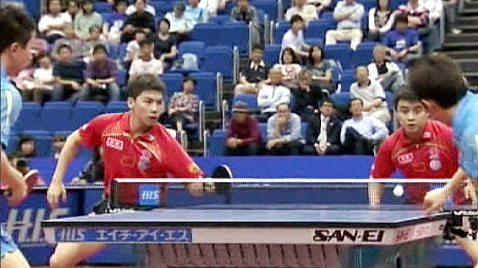 王皓陈玘大战马龙许昕，两代直横王炸组合强强对话，精彩！