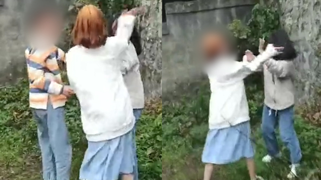 湖南女学生遭两社会少年掌掴踢踹 警方:打人者未成年不执行拘留
