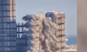 实拍阿联酋10秒爆破144层高楼 创世界纪录！