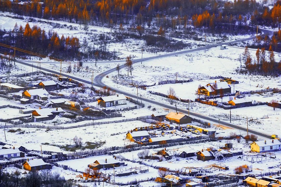 ▲ 根河山村冬景。图/图虫·创意