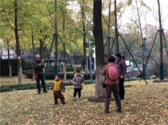 民众在院士林内拍照。林波 摄