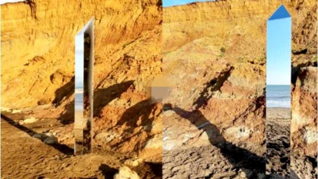不寒而栗！继美国后 英国海滩再现神秘金属巨石
