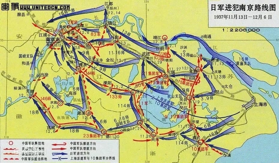 日军进犯南京路线图