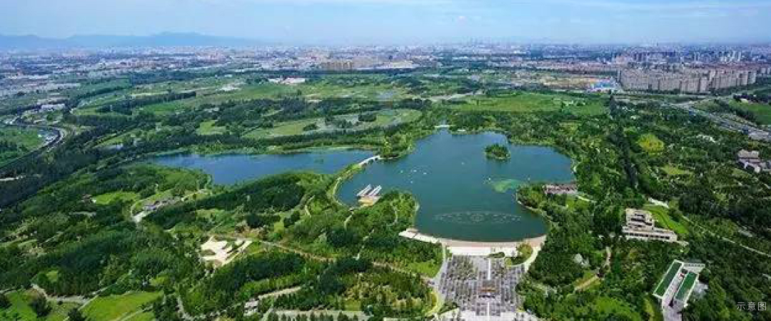 5公里涼水河公園,直線約6公里通明湖公園,直線約7公里馬駒橋溼地公園