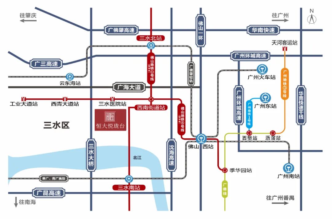 恒大悦珑台区位图