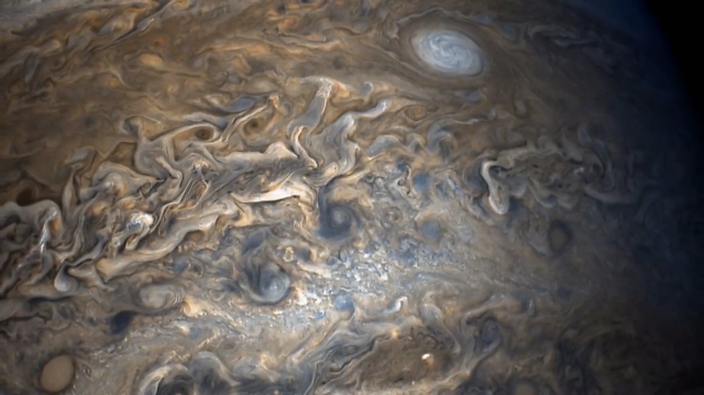NASA公布了罕见的木星大气层的壮美图案