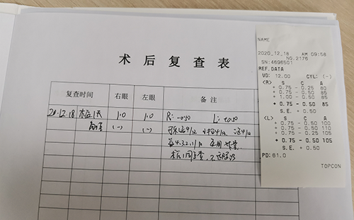 抗疫女大學生術後第一天視力升至10武漢普瑞眼科千頻優視飛秒近視手術