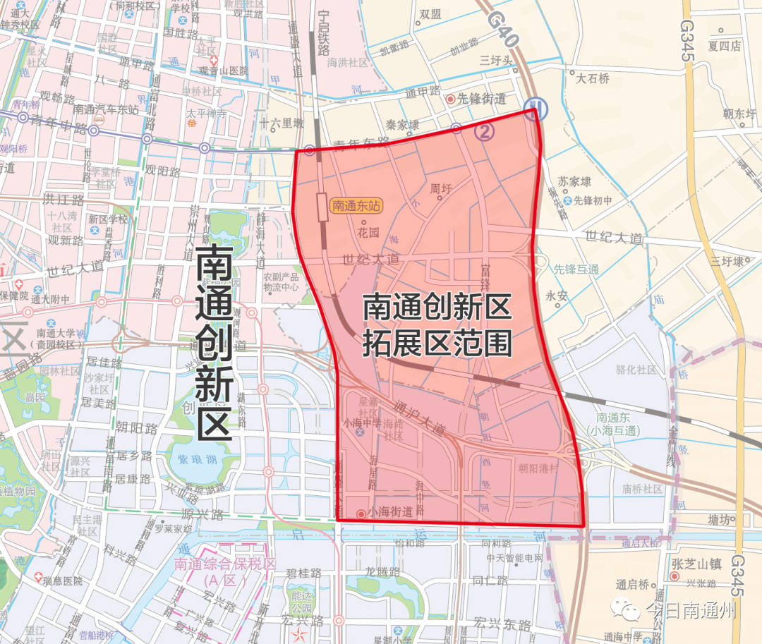 先锋利好南通创新区东拓拓展区规划范围约22平方公里