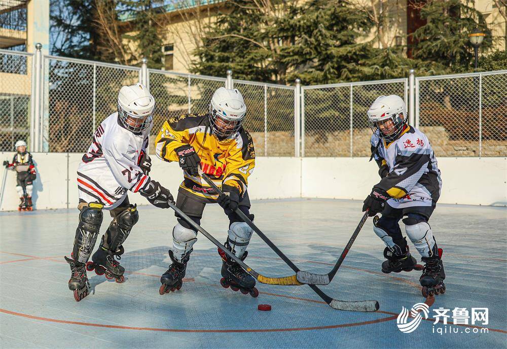 山东威海旱地冰球魅力非凡