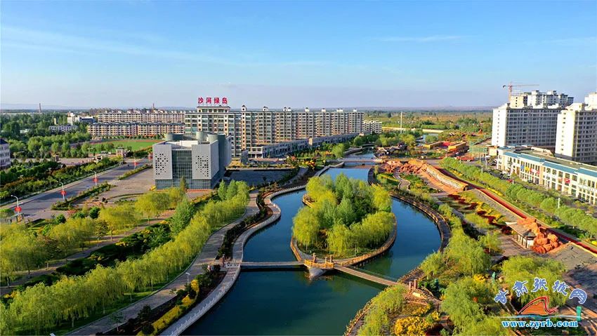 ▲临泽县大沙河流域综合治理和生态修复工程