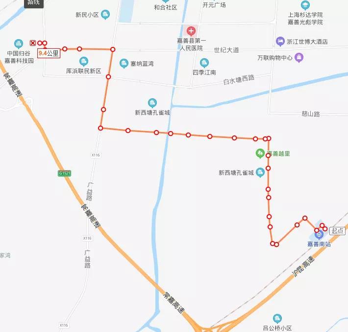 嘉善213路公交车路线图图片